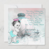 Invitation Fête du 1er anniversaire de la princesse (Dos)