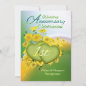 Invitation Fête du 1er anniversaire de mariage Sunshine Love (Devant)