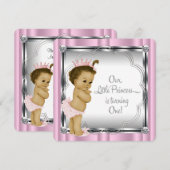 Invitation Fête du 1er anniversaire de princesse (Devant / Derrière)