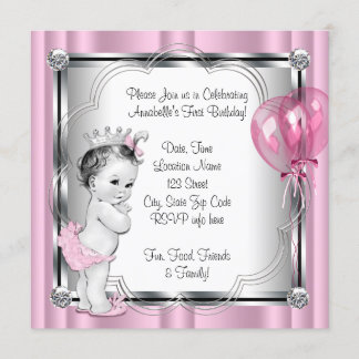 Invitation Fête du 1er anniversaire de princesse