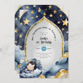 Invitation Fête du 1er ANNIVERSAIRE de Twinkle Little Star, B (Devant / Derrière)