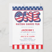 Invitation Fête du 1er anniversaire Drapeau patriotique améri (Devant)