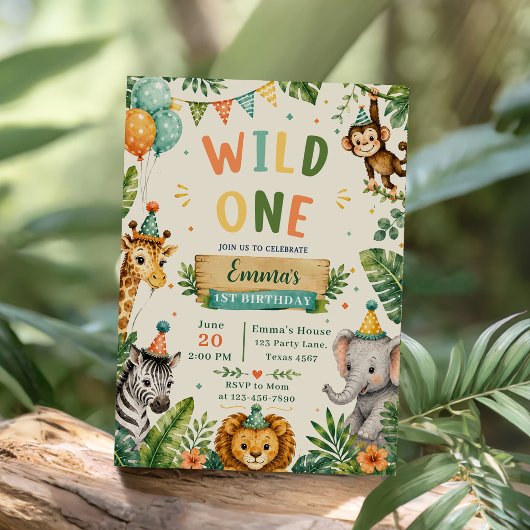Invitation Fête du 1er anniversaire Wild One