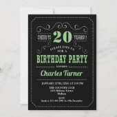 Invitation Fête du 20e anniversaire - Black Green White (Devant)