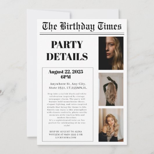 Invitation fête du 20e anniversaire Couverture du journal Pho (Dos)