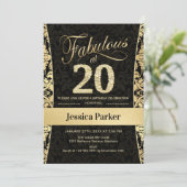 Invitation Fête du 20e anniversaire - Gold Black (Debout devant)