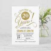 Invitation Fête du 20e anniversaire - Gold White (Debout devant)