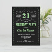 Invitation Fête du 21e anniversaire - Black Green (Debout devant)