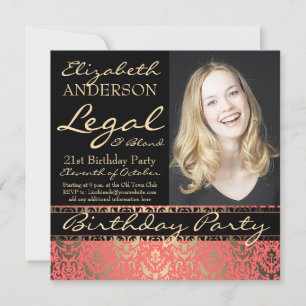 Invitation Fête du 21e anniversaire de Legal and Blond