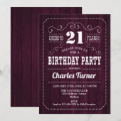 Invitation Fête du 21e anniversaire - Motif du bois de Bourgo (Devant / Derrière)