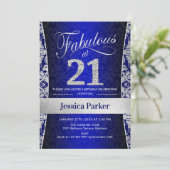 Invitation Fête du 21e anniversaire - Silver Royal Blue (Debout devant)