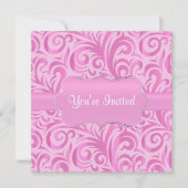 Invitation Fête du 21e anniversaire | Verder rose, argenté et (Devant)