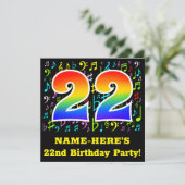 Invitation Fête du 22e anniversaire : Symboles de musique amu (Debout devant)