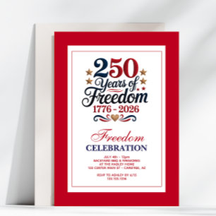 Invitation Fête du 250e anniversaire de la liberté USA