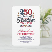 Invitation Fête du 250e anniversaire de l'Amérique (Debout devant)