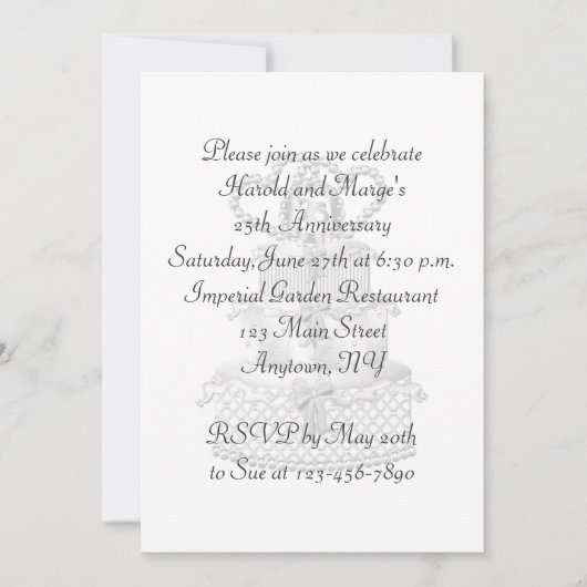 Invitation Fête du 25e anniversaire (Devant)