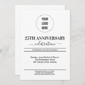 INVITATION FÊTE DU 25E ANNIVERSAIRE (Devant / Derrière)