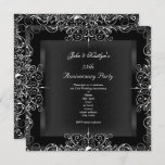 Invitation Fête du 25e anniversaire Chalkboard Argent Floral<br><div class="desc">Fête du 25e anniversaire Chalkboard Black Argent Floral Élégant 25e anniversaire Mariage Argent. Elegant Classy All Occasion Invitation Formal Use for any event invitation Personnaliser to change or add details.</div>