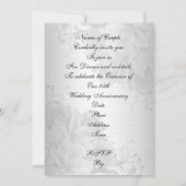 Invitation fête du 25e anniversaire coeur d'argent formel (Dos)