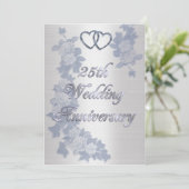 Invitation fête du 25e anniversaire coeur d'argent formel (Debout devant)