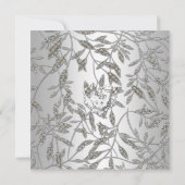 Invitation Fête du 25e Anniversaire Damask Argent Gris 2 (Dos)