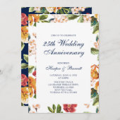 Invitation Fête du 25e anniversaire de la florale moderne Mar (Devant / Derrière)