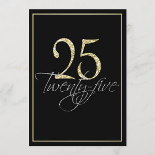 Invitation Fête du 25e anniversaire de l'argent et de l'or