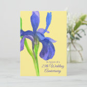 Invitation Fête du 25e anniversaire de mariage Blue Iris (Debout devant)