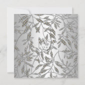 Invitation Fête du 25e Anniversaire de Mariage Damask Argent  (Dos)