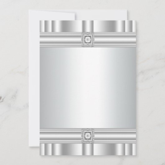 Invitation Fête du 25e anniversaire de mariage diamant argent (Dos)