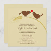 Invitation Fête du 25e Anniversaire de Mariage Love Birds (Devant / Derrière)