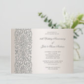 Invitation Fête du 25e anniversaire de mariage Pearl Silver B (Debout devant)