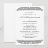 Invitation Fête du 25e anniversaire de mariage Silver Swirl (Devant / Derrière)