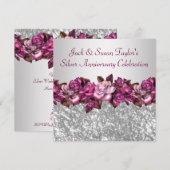 Invitation Fête du 25e anniversaire de Silver Roses (Devant / Derrière)