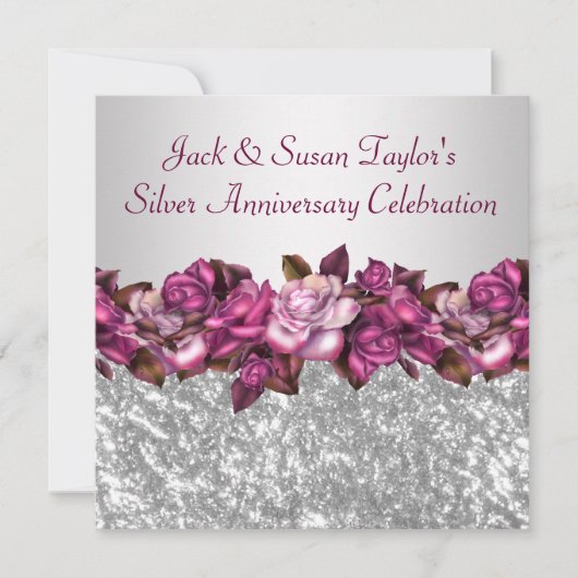 Invitation Fête du 25e anniversaire de Silver Roses (Devant)