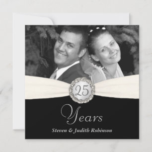 Invitation Fête du 25e anniversaire - Faux Pocket Style - CAR