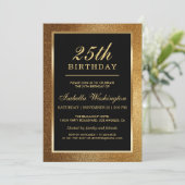 Invitation Fête du 25e anniversaire | Parties scintillant Gol (Debout devant)