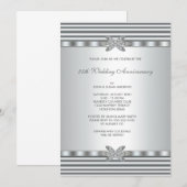 Invitation Fête du 25e anniversaire Silver Diamond (Devant / Derrière)