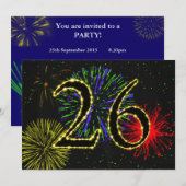 Invitation fête du 26e anniversaire invitez (Devant / Derrière)
