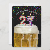 Invitation Fête du 27e anniversaire avec bière (Devant)