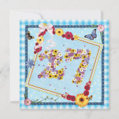 Invitation Fête du 27e anniversaire Fleurs d'invitation, papi (Devant)