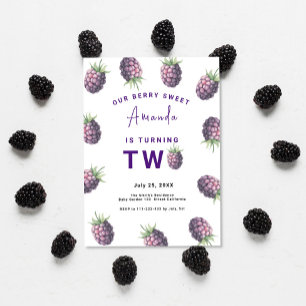 Invitation Fête du 2e anniversaire de Blackberry Berry Firs