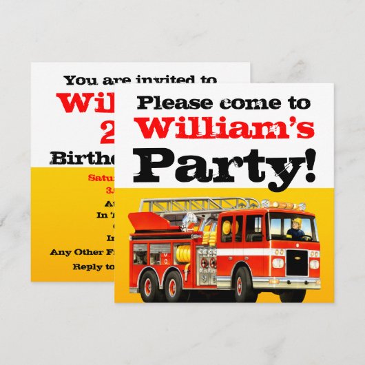 Invitation Fête du 2e anniversaire de Custom Boy (Devant / Derrière)