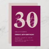 Invitation fête du 30e anniversaire (Devant / Derrière)