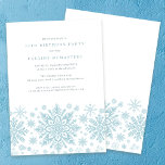 Invitation Fête du 30e anniversaire Blue White Snowflake hive<br><div class="desc">Des flocons de neige bleu très élégants créent une jolie bordure le long du fond de cette invitation à l'anniversaire adulte. Moderne et minimaliste,  le design est ouvert et aéré. L'esthétique contemporaine plaira à tous les âges.</div>