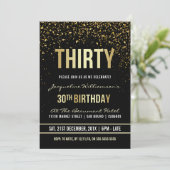 Invitation Fête du 30e anniversaire | Confetti en or chatoyan (Debout devant)