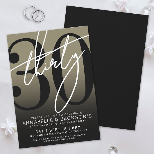 Invitation Fête du 30e anniversaire de Black Gold
