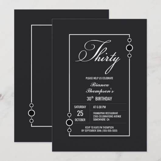 Invitation Fête du 30e anniversaire de Deep Grey (Devant / Derrière)