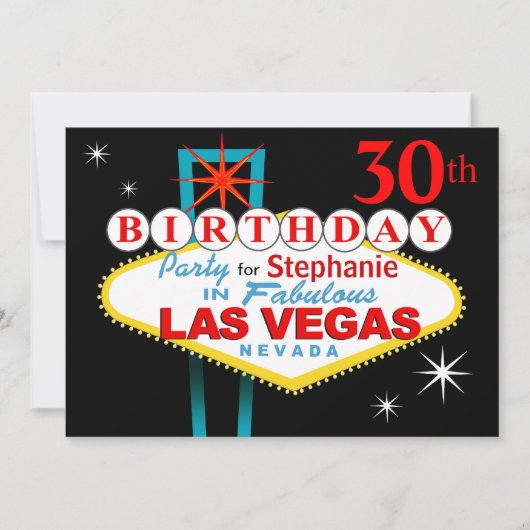 Invitation Fête du 30e anniversaire de Las Vegas (Devant)