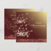 Invitation Fête du 30e anniversaire de mariage d'automne Gold (Devant / Derrière)